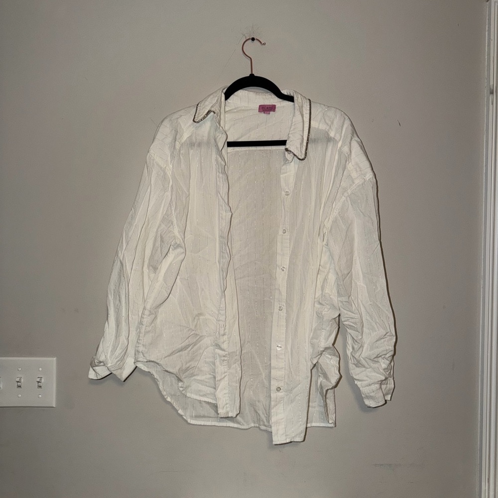 Francesca’s White Button-Up Shirt